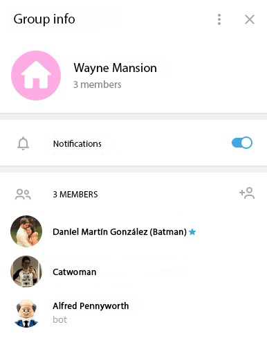 Telegram group information with a bot