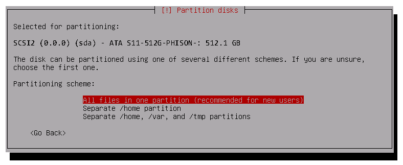 One file partition