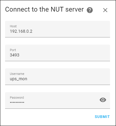 NUT Configuration in Home Assistant