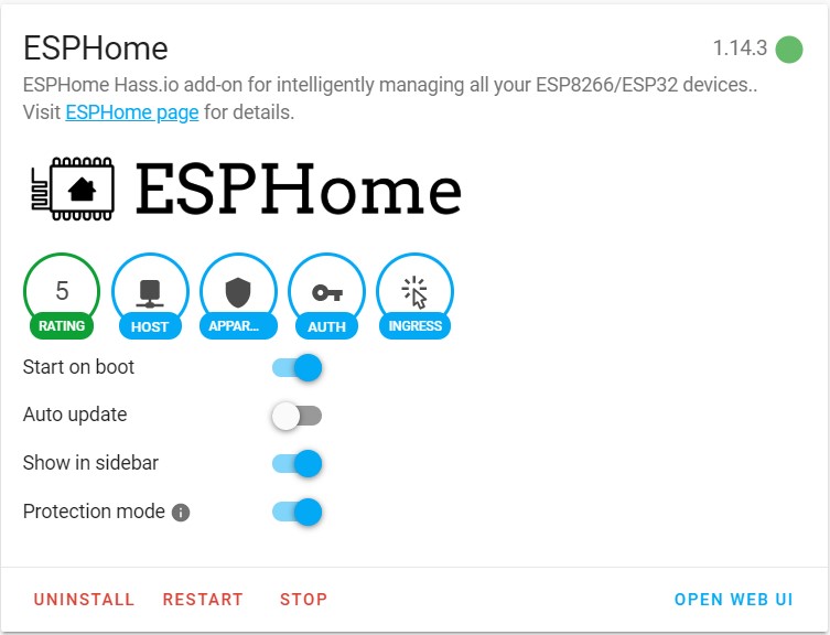 ESPHome Add-on installation