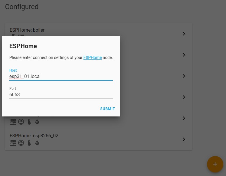 ESPHome device configuration in Home Assistant