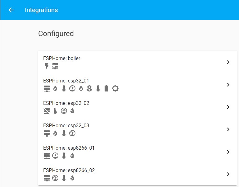 List of devices integrated in Home Assistant