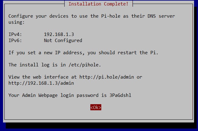 Installation Completed