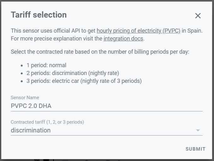 Tariff selection