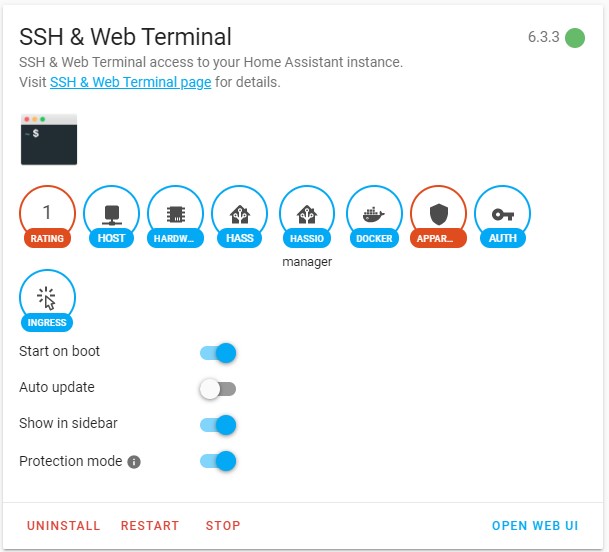 SSH & Web Terminal settings