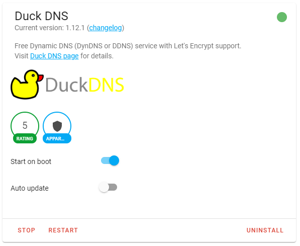 Duck DNS Add-on