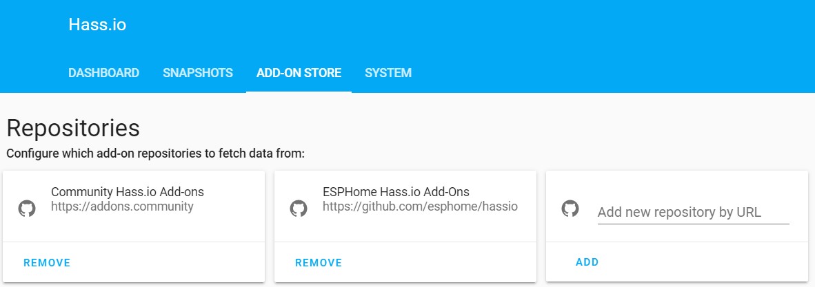 Incluir repositorio ESPHome en Hass.io