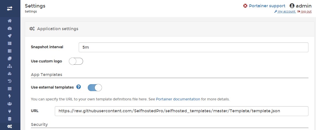 Portainer - Plantillas externas