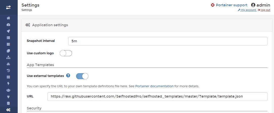 Portainer - Plantillas externas