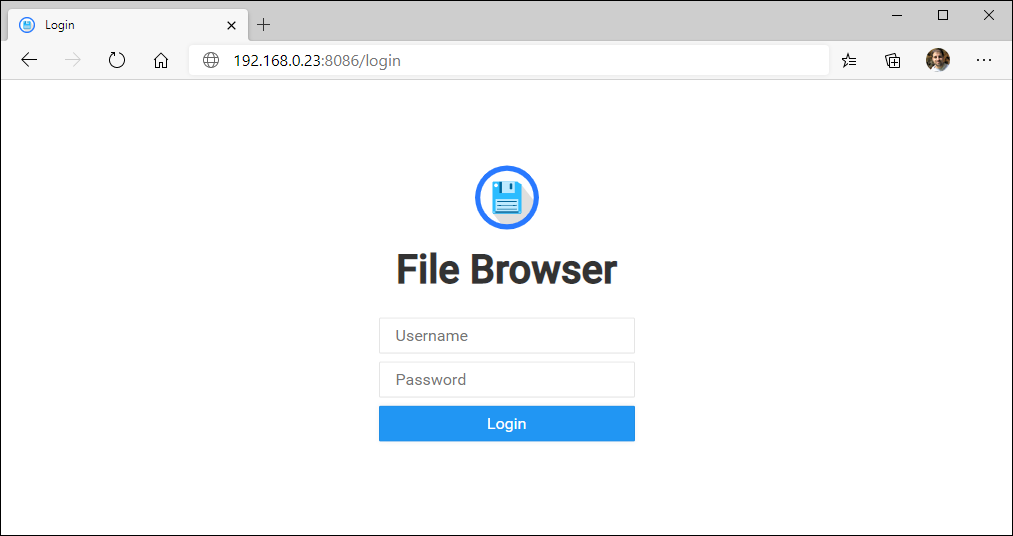 File Browser - Inicio de Sesión