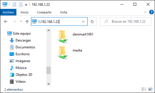 Acceso Servidor desde Windows con Samba