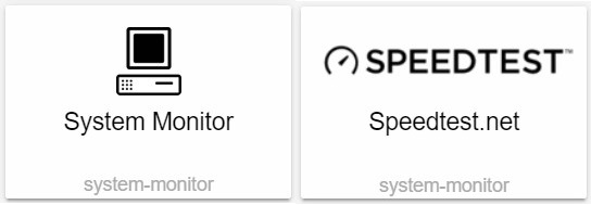 Componentes System Monitor y Speedtest.net